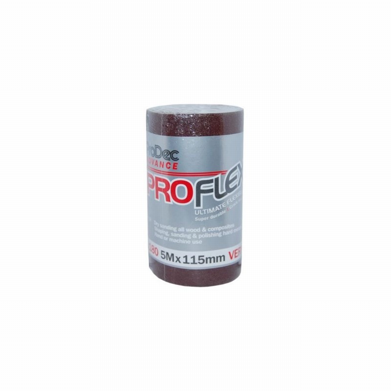 Sandpaper Roll 5Mtr.x115mm 180GR. Al. Oxide Cotton Back