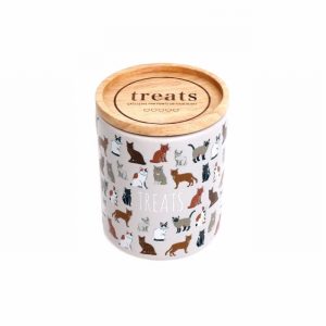 Cat Treat Jar & Lid 14x11cm