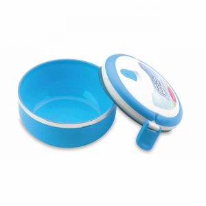 Food Box 900ml Round Vented Lid & Carry Handle Blue D