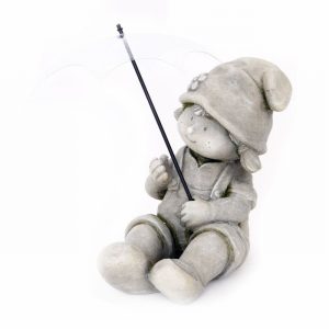 Girl Ornament Sitting with Umbrella 29.5cm Ext.