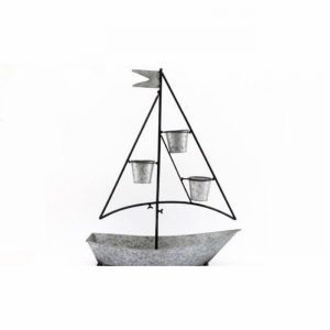 Planter Metal Boat Design 3 Pot 85x60cm