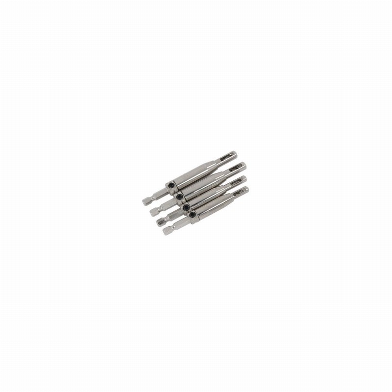 Drill Set Hinge Drill Guide Set 4Pce. In Wallet Hex Drive
