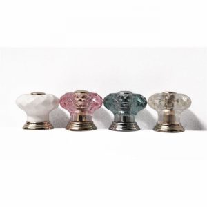 Knob White & Metal Insert