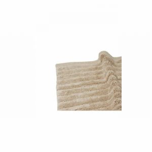Bath Mat LUXURY Ribbed 100x50cm Beige 100 Cotton