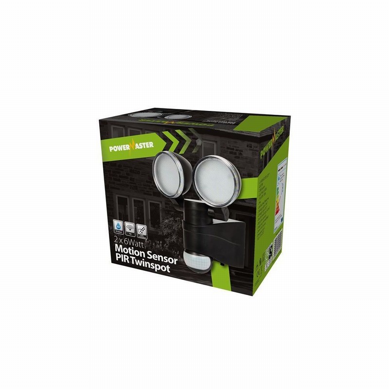 Floodlight LED Twin Head 2x5Watt & PIR
