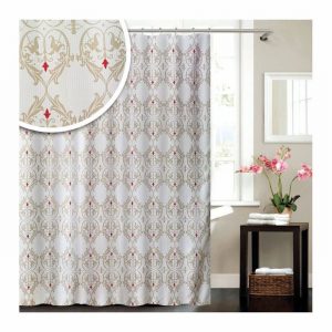 Shower Curtain Damask Washable 180x180cm