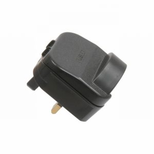 Converter Plug European Schuko to UK 13Amp Hinged Black