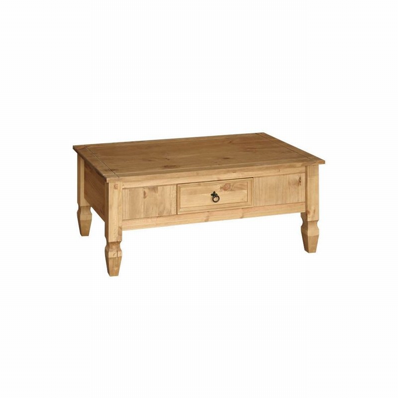 Table Coffee 1 Drawer SANTA FE Waxed Pine