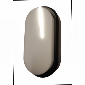 Light ALMOND Bulkhead Black & Poly Oval 6Watt LED