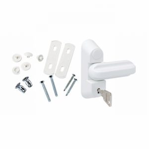 Lock SASH JAMMER White c./w. Fittings