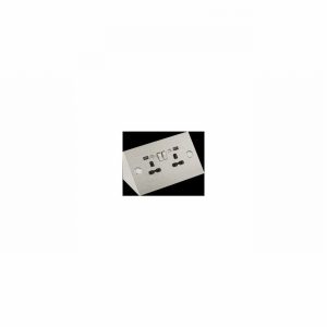 Socket 2Gang Under Cabinet Br. Chrome & 2xUSB D