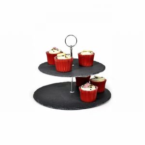 Cake Stand 2 Tier Slate