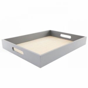 Tray Serenity Grey Wood Large