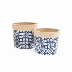 Planter SERENITY Embossed Blue Sm.