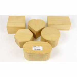 Box Ornamental Hinged Storage Wooden Lge. HEART