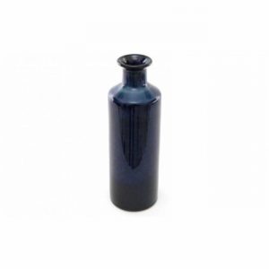 Vase SYNERGY Blue Stoneware Bottle Design 7x23cm