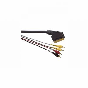 Lead Scart Plug to 4 Phono Plugs Gold Plated