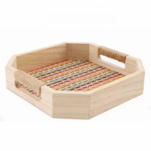 Tray BATIK Design Wooden 24x24cm