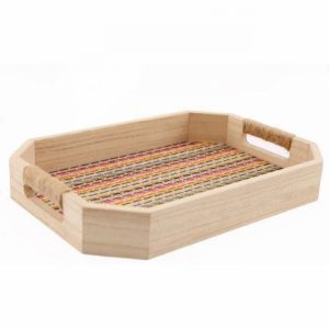 Tray BATIK Design Wooden 34x24cm