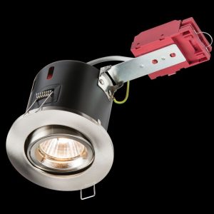 Downlight GU10 Fire Rated Br. Chrome Tilt <15Deg.