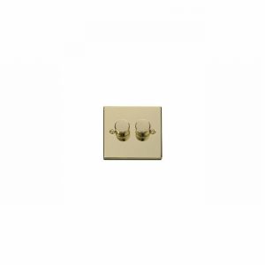 DIMMER 2GANG 2WAY 400W V.BRASS