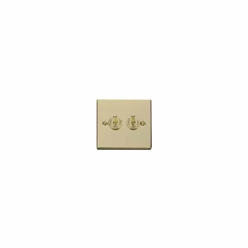 SWITCH LIGHT TOGGLE 2GANG 2WAY V.BRASS