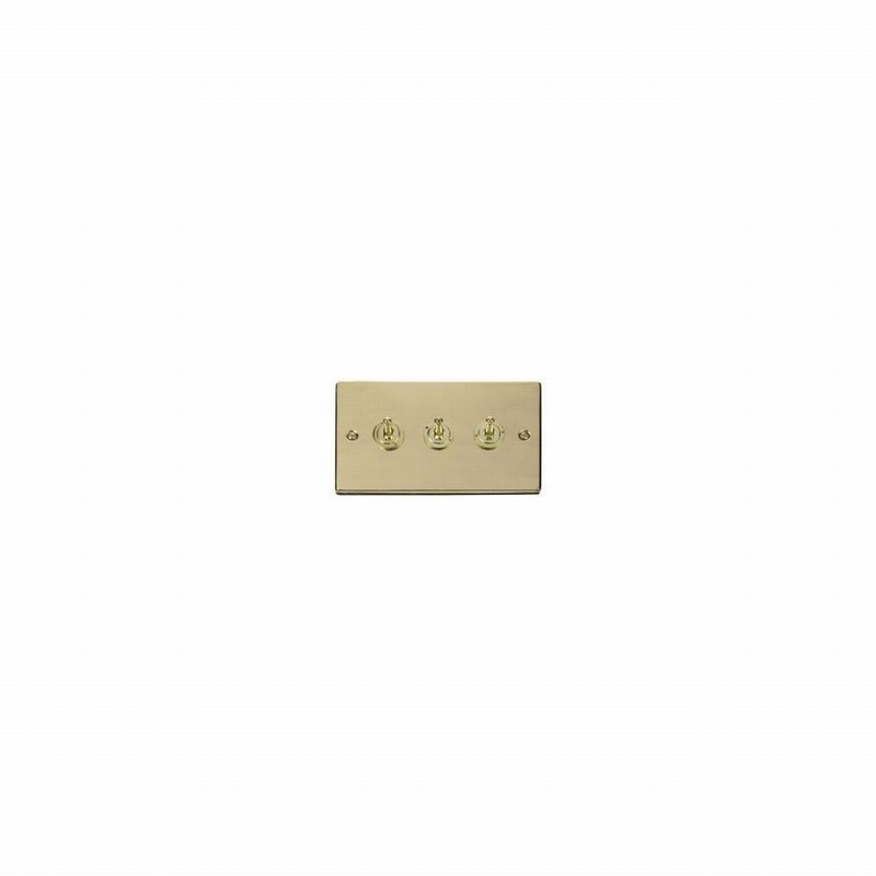 SWITCH LIGHT TOGGLE 3GANG 2WAY V.BRASS