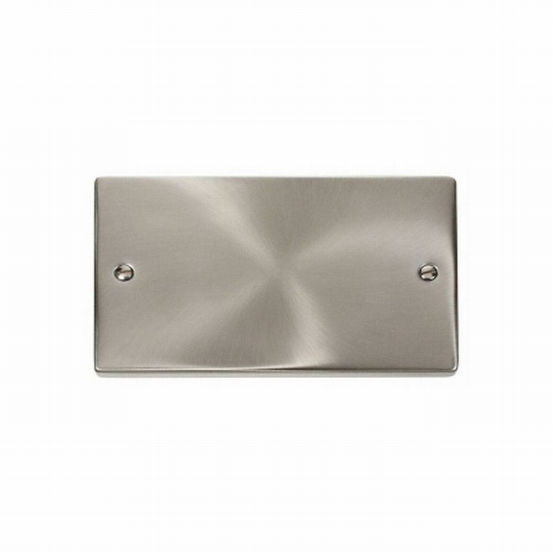 BLANK PLATE 2GANG VIC SATIN CHROME