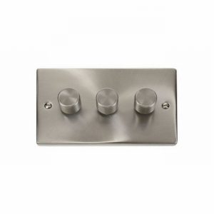 DIMMER 3GANG 2WAY 400W VIC SATIN CHROME