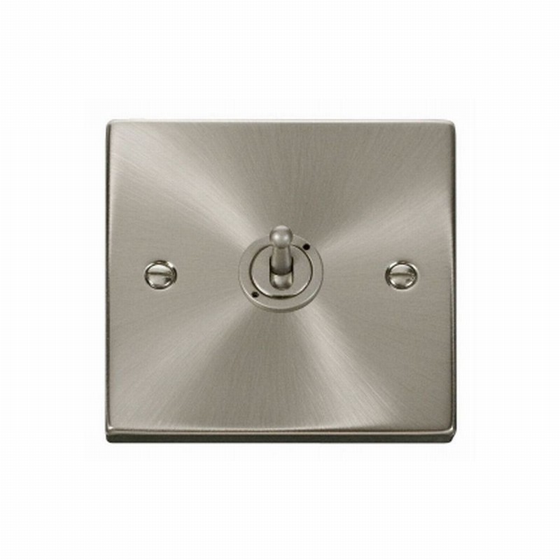 SWITCH LIGHT TOGGLE 1GANG 2WAY VIC SATIN CHROME