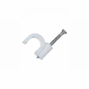 Cable Clips Round 8mm White x100 [+A]