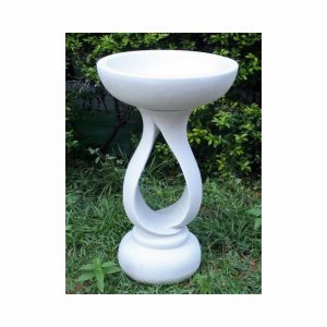 Garden Ornament BIRD BATH WHITE MARBLE Colour 72cm