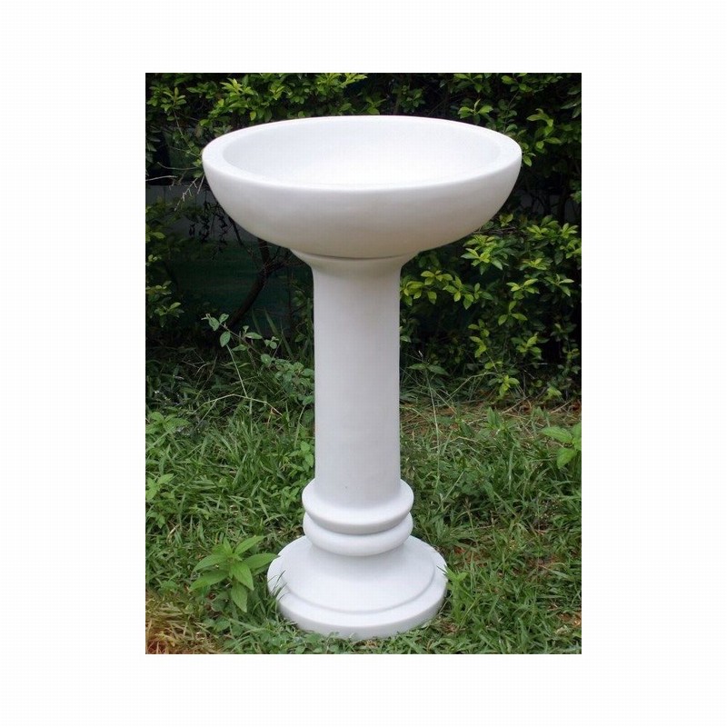 Garden Ornament STANDARD BIRD BATH WHITE MARBLE Colour 70cm