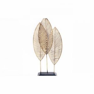Ornamental Leaf x3 Standing on Plinth 50x24cm