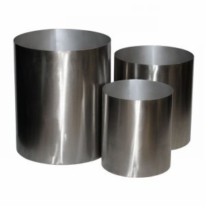 Storage Box Round Set of 3 Heavy SS