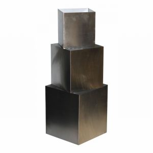 Storage Box Square Set of 3 Heavy SS