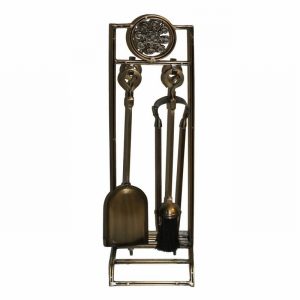 Companion Set CREST 5Pce. 63cm 25" Ant. Brass