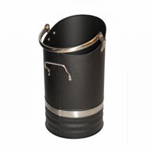 Coal Bucket Black with SS Handles & Trim 42cm 16 1/2"