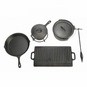 Cookware Set PRO FLAME Cast Iron 9Pce. In Ply Case