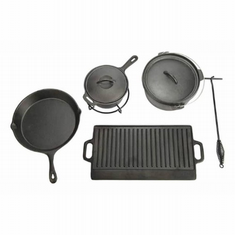 Cookware Set PRO FLAME Cast Iron 9Pce. In Ply Case