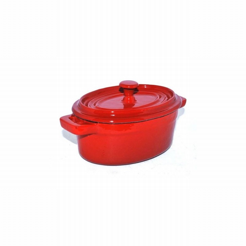 Stock Pot Oval En. Red 12cm