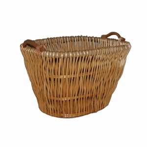 Log Basket Deluxe Oval Wood Handle