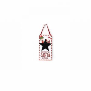 Christmas Sign Elf & Santa Sleep Till Xmas 10x20cm
