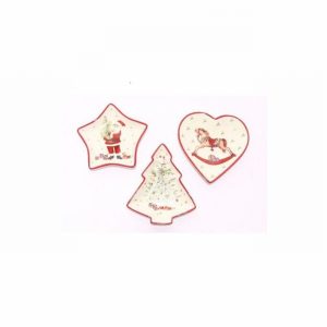 Christmas Snack Dishes x3 Assorted