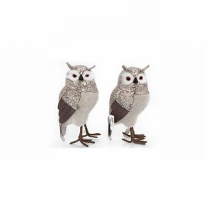 Christmas Owl Brown & Gold 20x30cm
