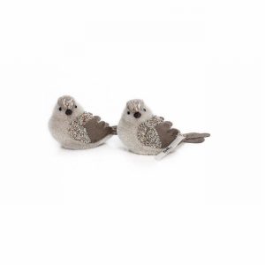 Christmas Bird Brown & Gold 18x11cm