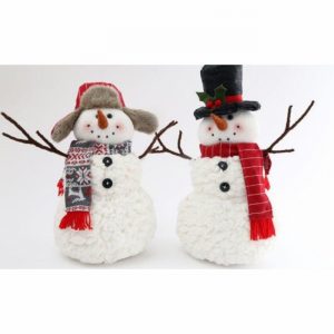 Cristmas Snowman Standing 38cm Red Cap