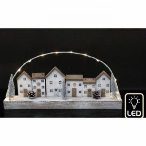 Christmas LED Scene Houses & Trees 40x19cm