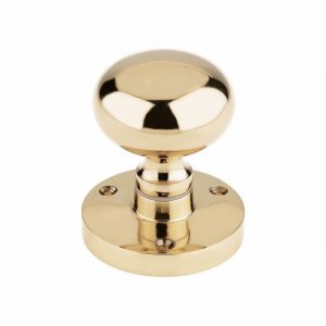 Handle Mortice Knob 61.5mm Rose dia. P.Brass