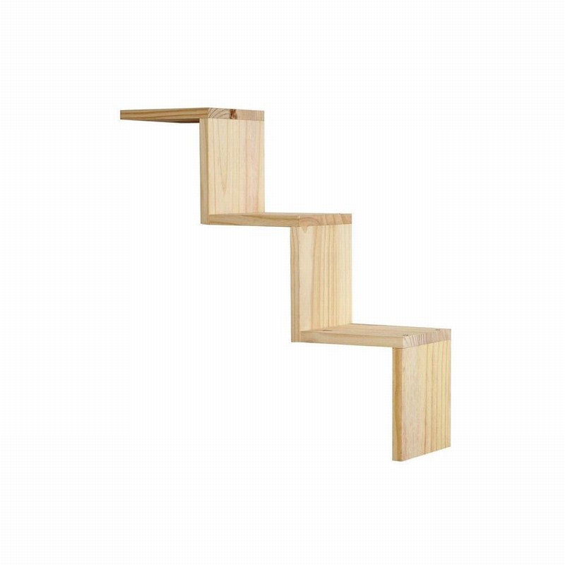 Wall Unit ZigZag 680x165x155mm Nat. Pine